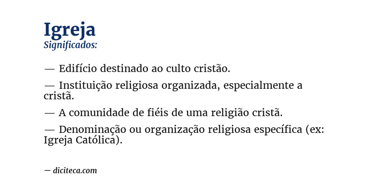 Significado de igreja