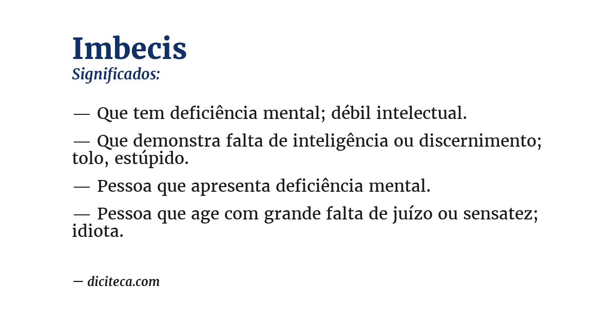 Significado de imbecis