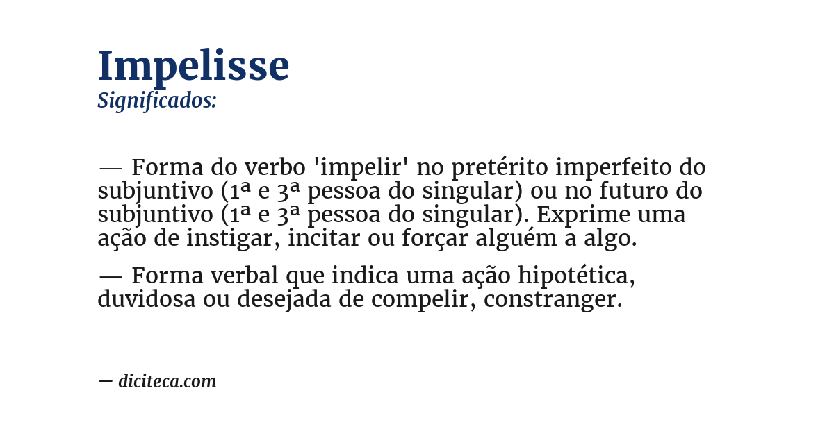 Significado de impelisse