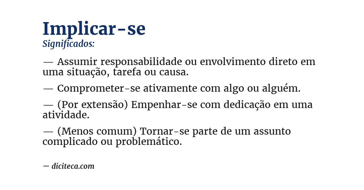 Significado de implicar-se