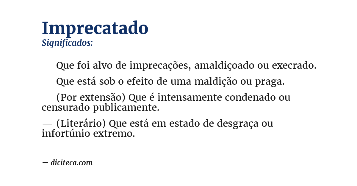 Significado de imprecatado
