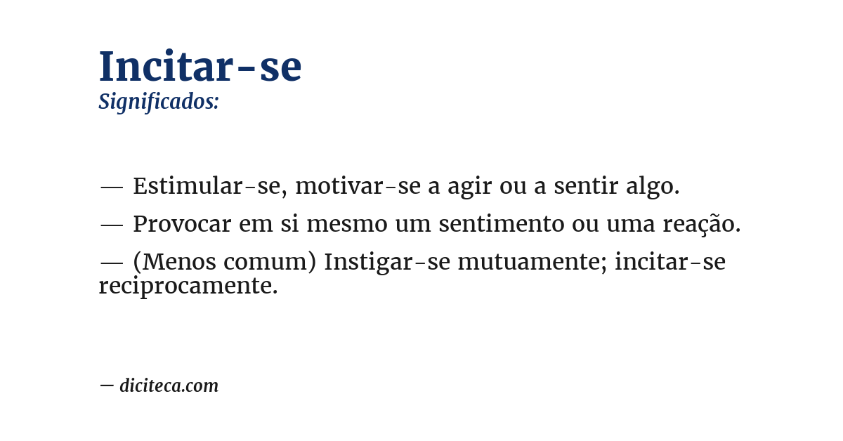 Significado de incitar-se