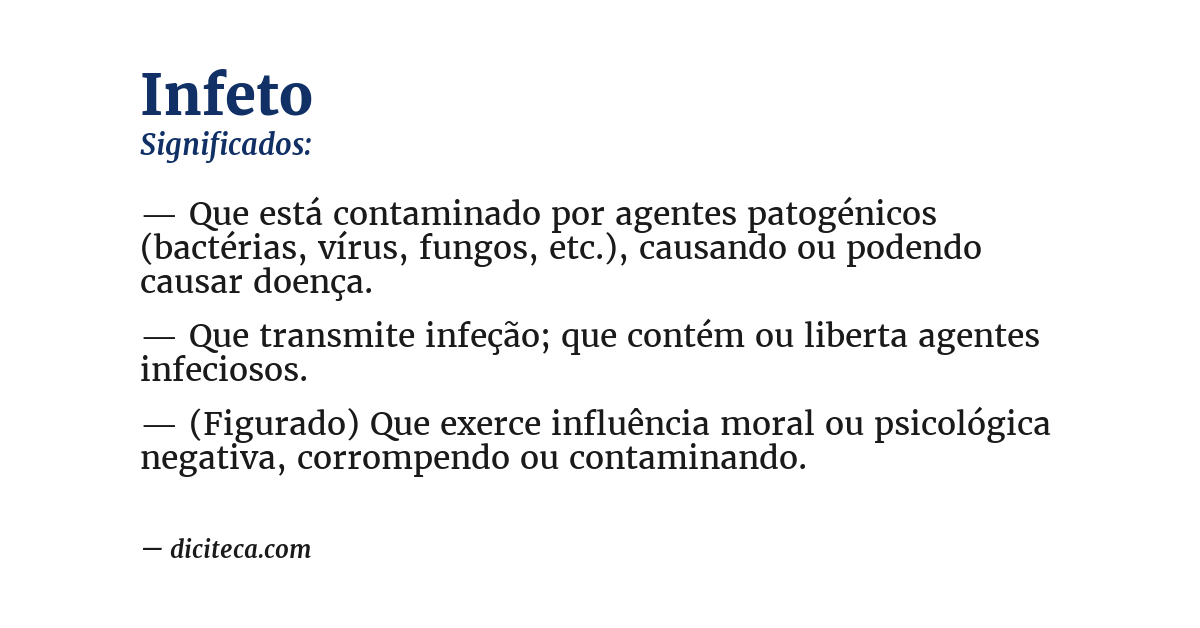 Significado de infeto