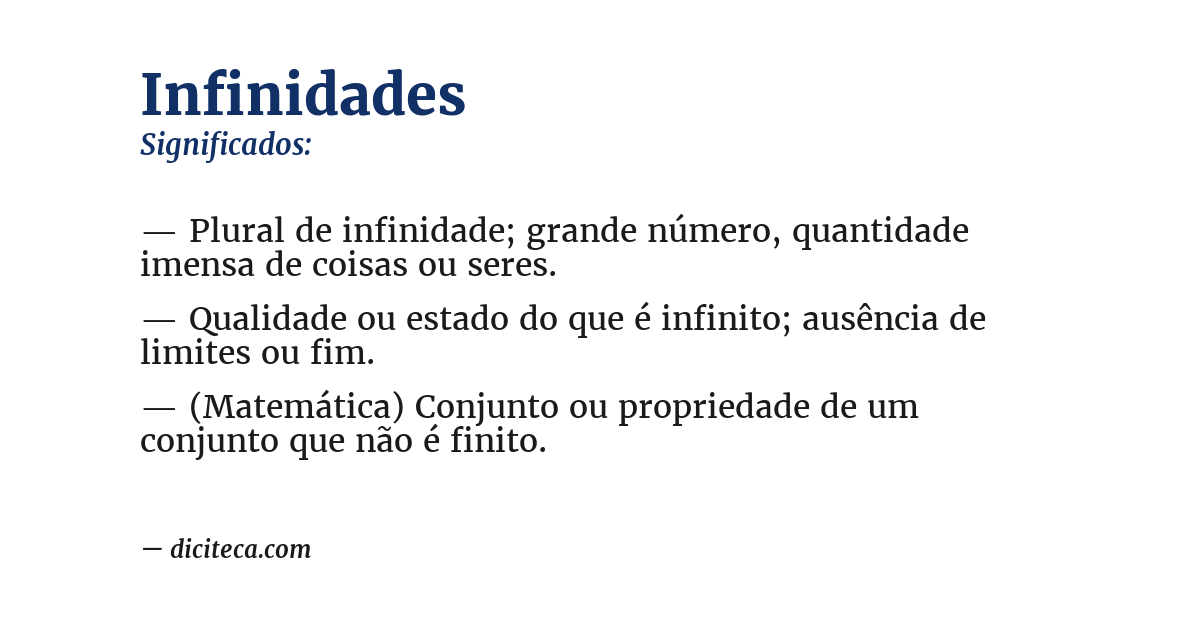 Significado de infinidades