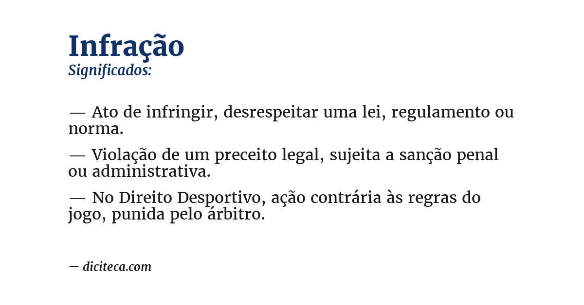 Significado de infração