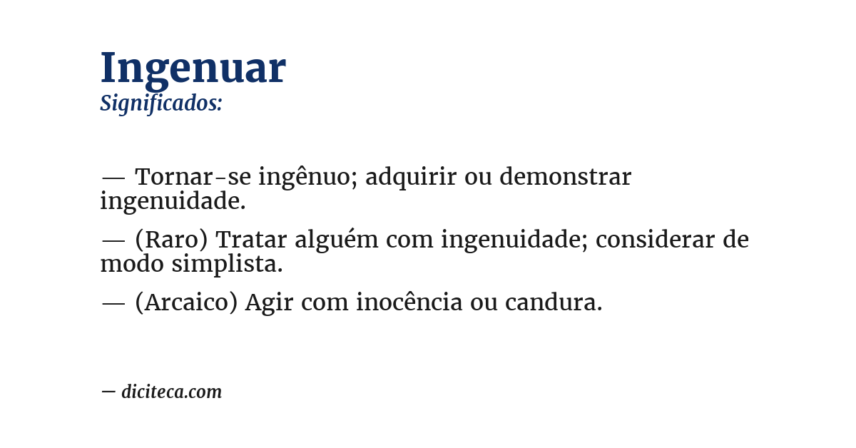 Significado de ingenuar