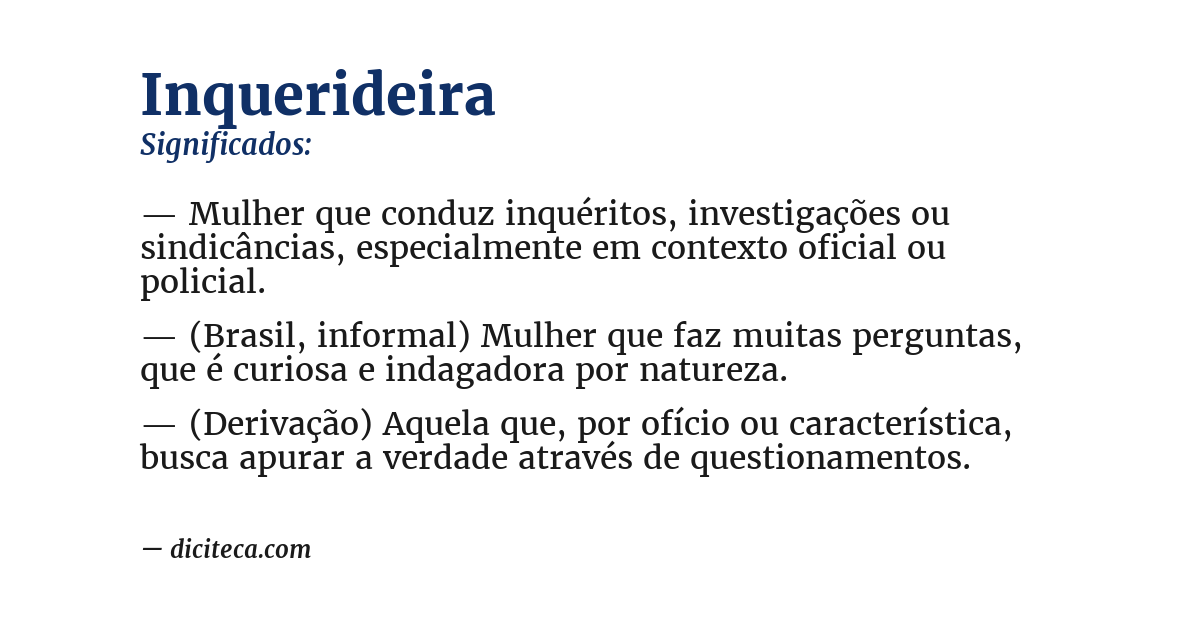 Significado de inquerideira