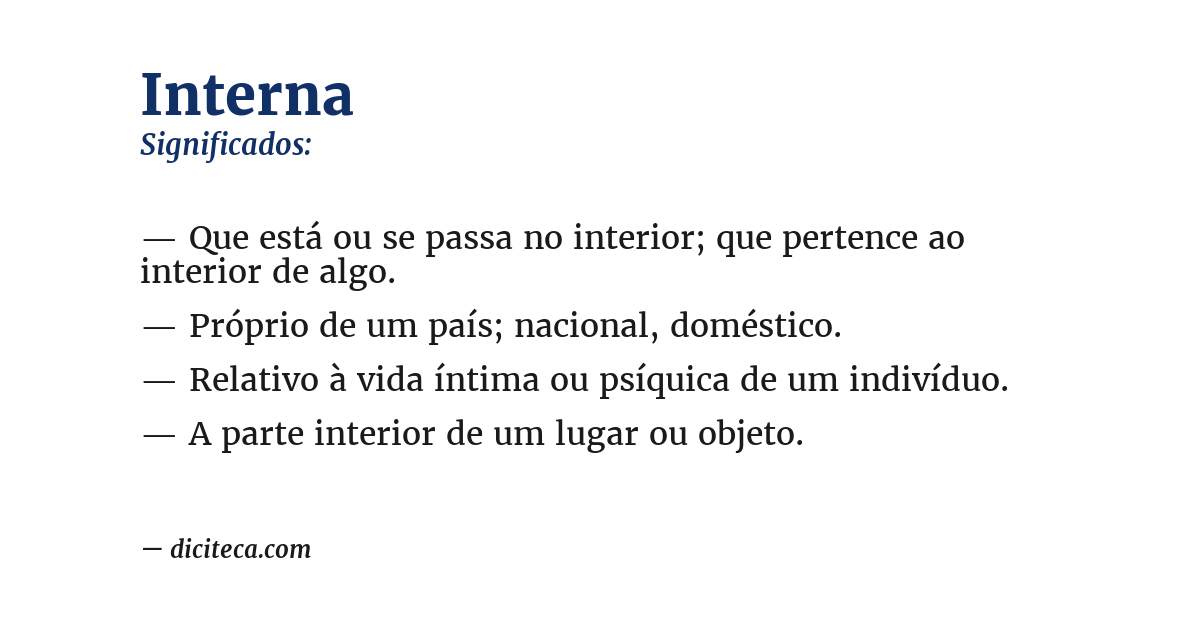 Significado de interna