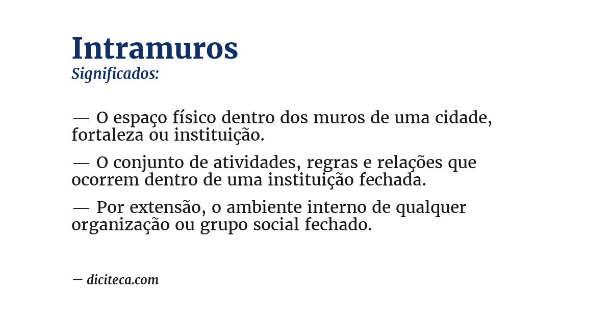 Significado de intramuros