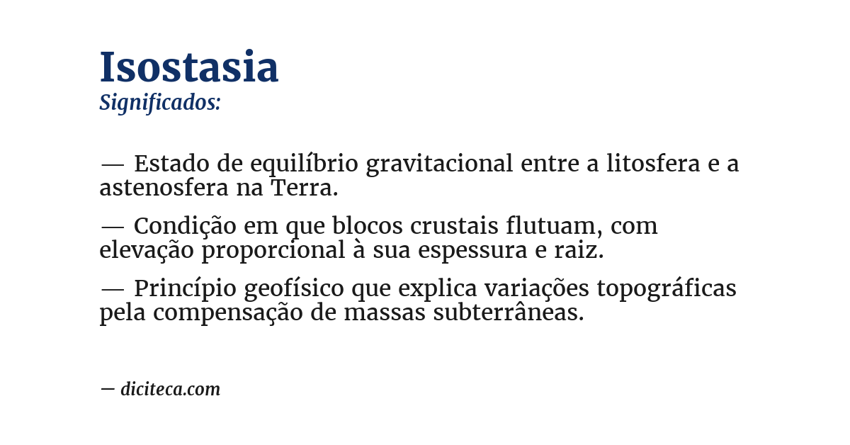 Significado de isostasia