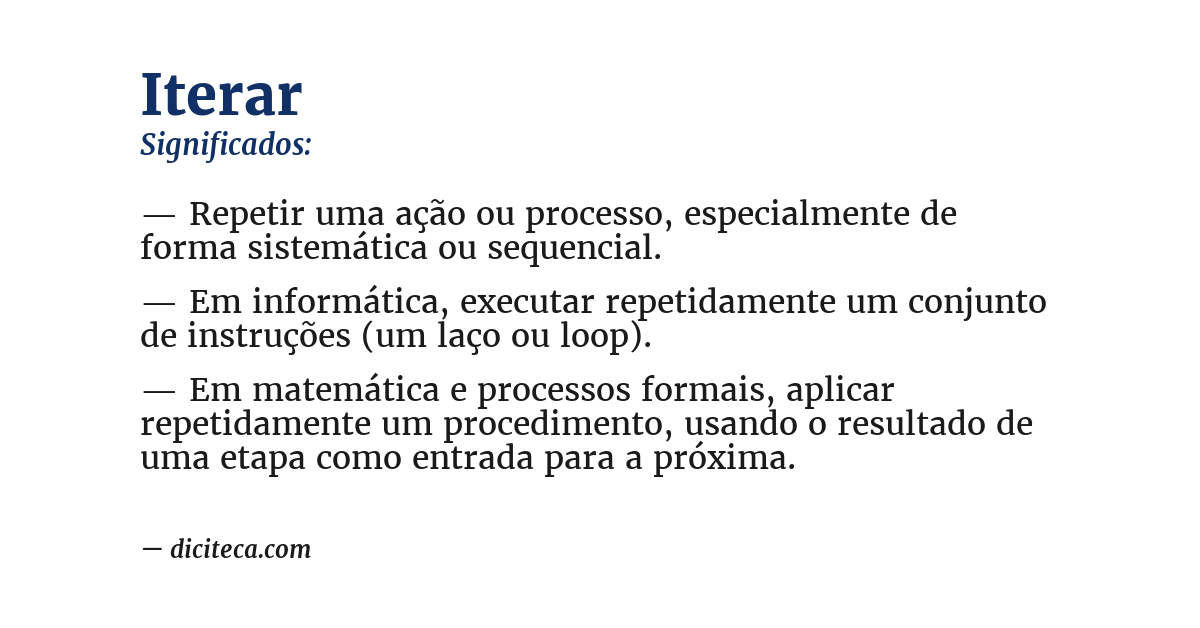Significado de iterar