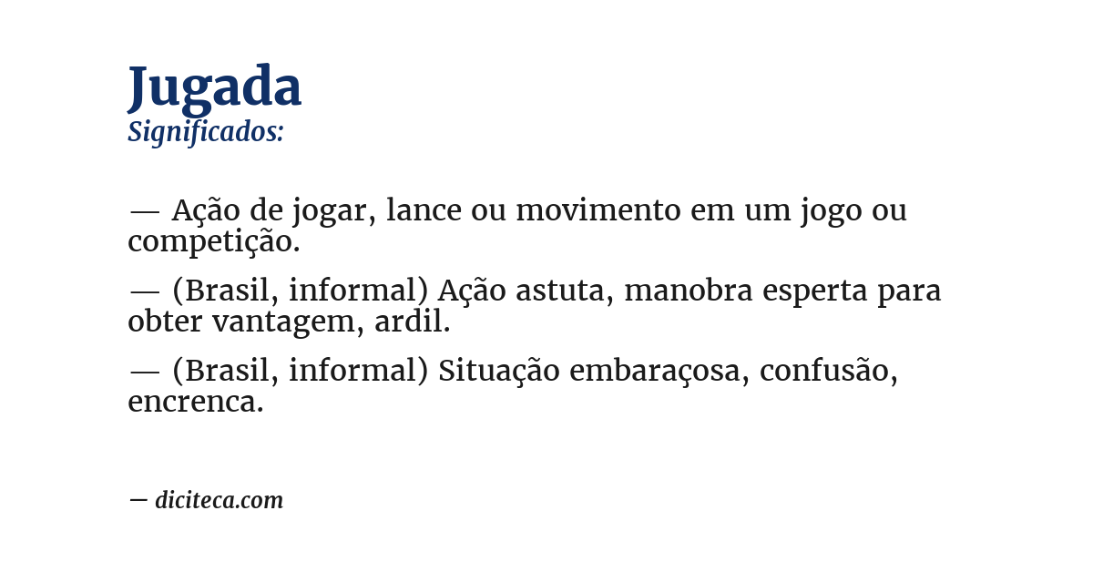 Significado de jugada