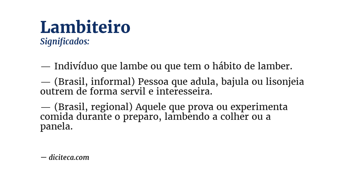Significado de lambiteiro