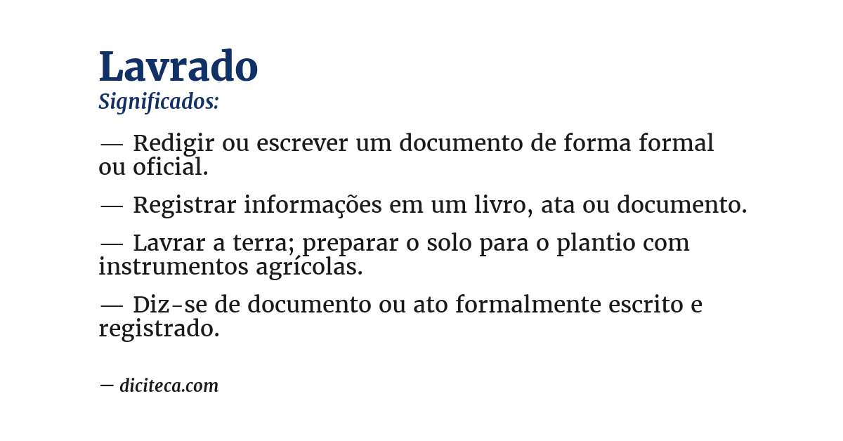 Significado de lavrado