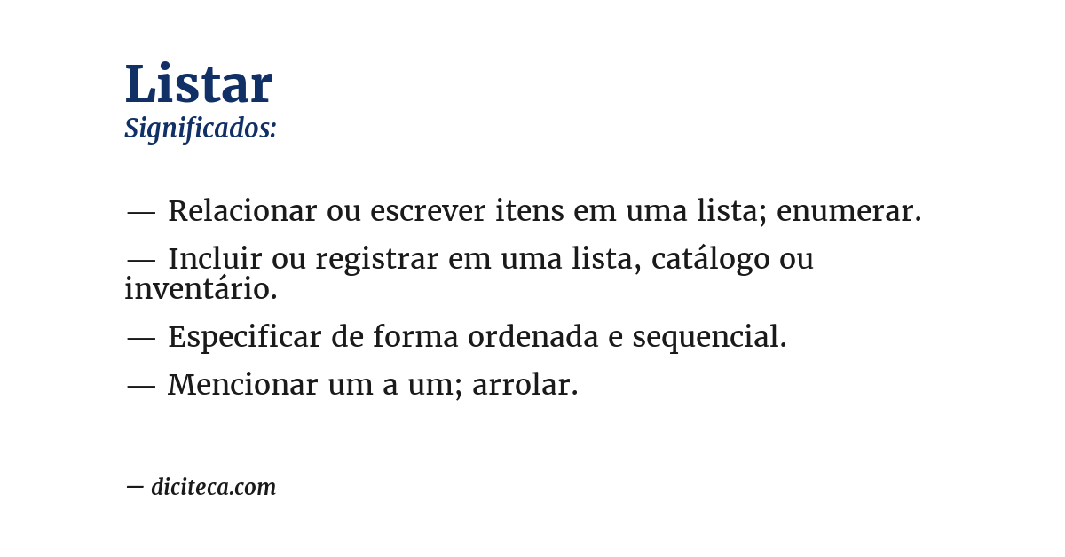 Significado de listar