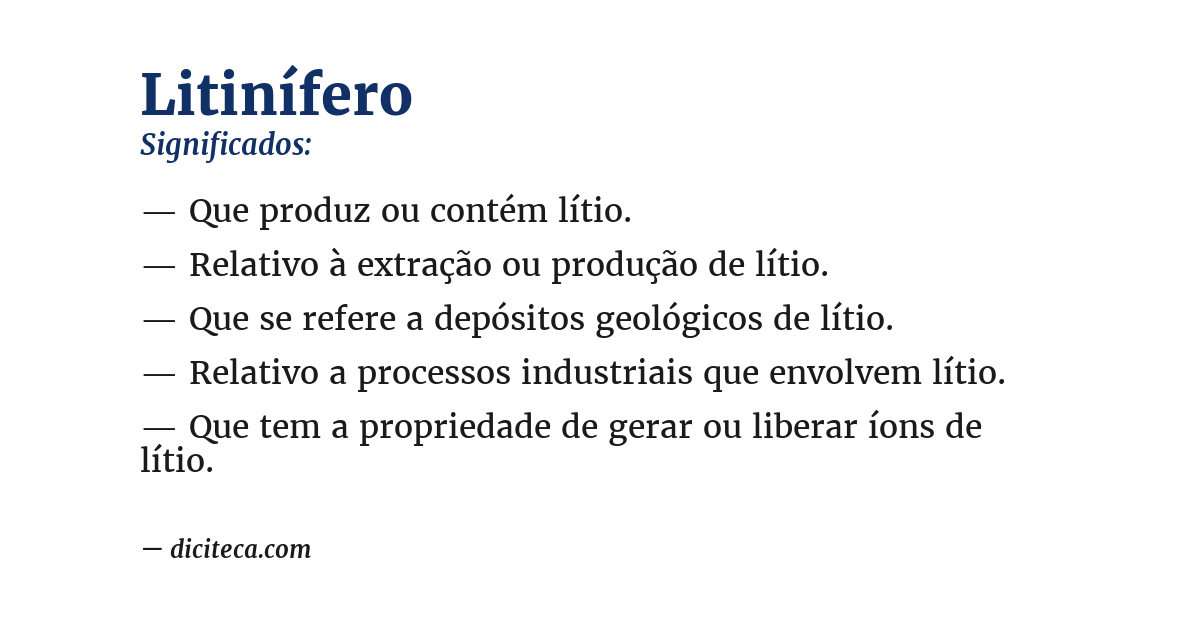 Significado de litinífero