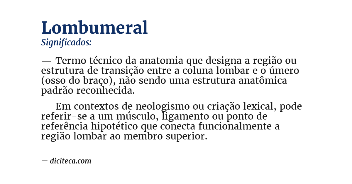 Significado de lombumeral