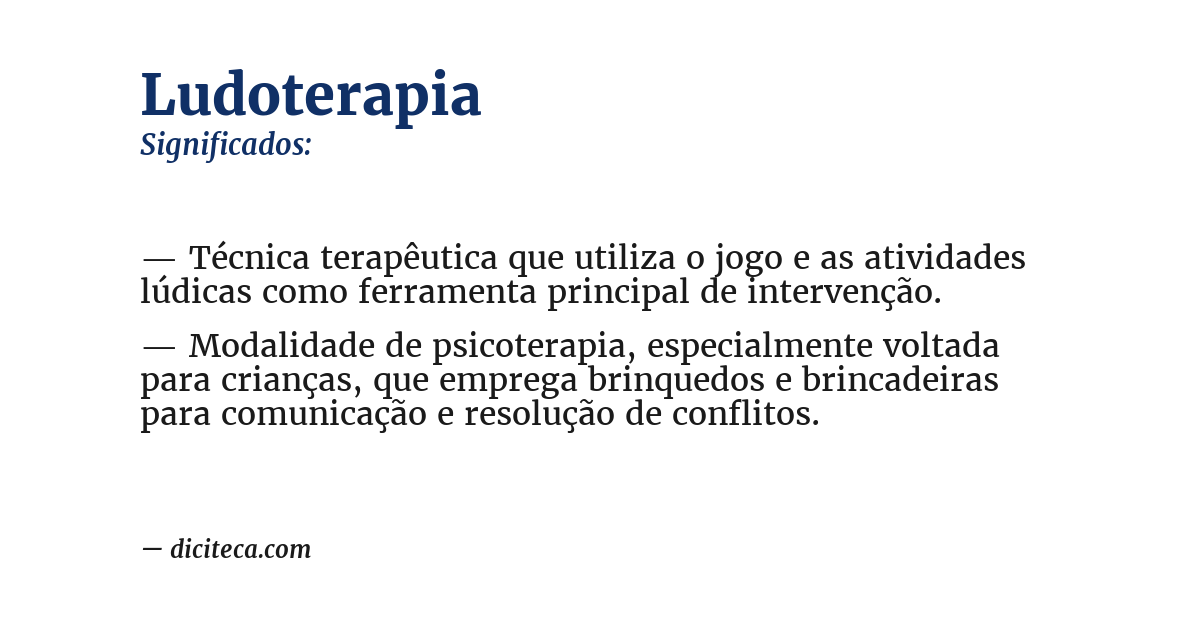 Significado de ludoterapia