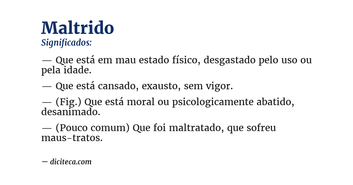 Significado de maltrido