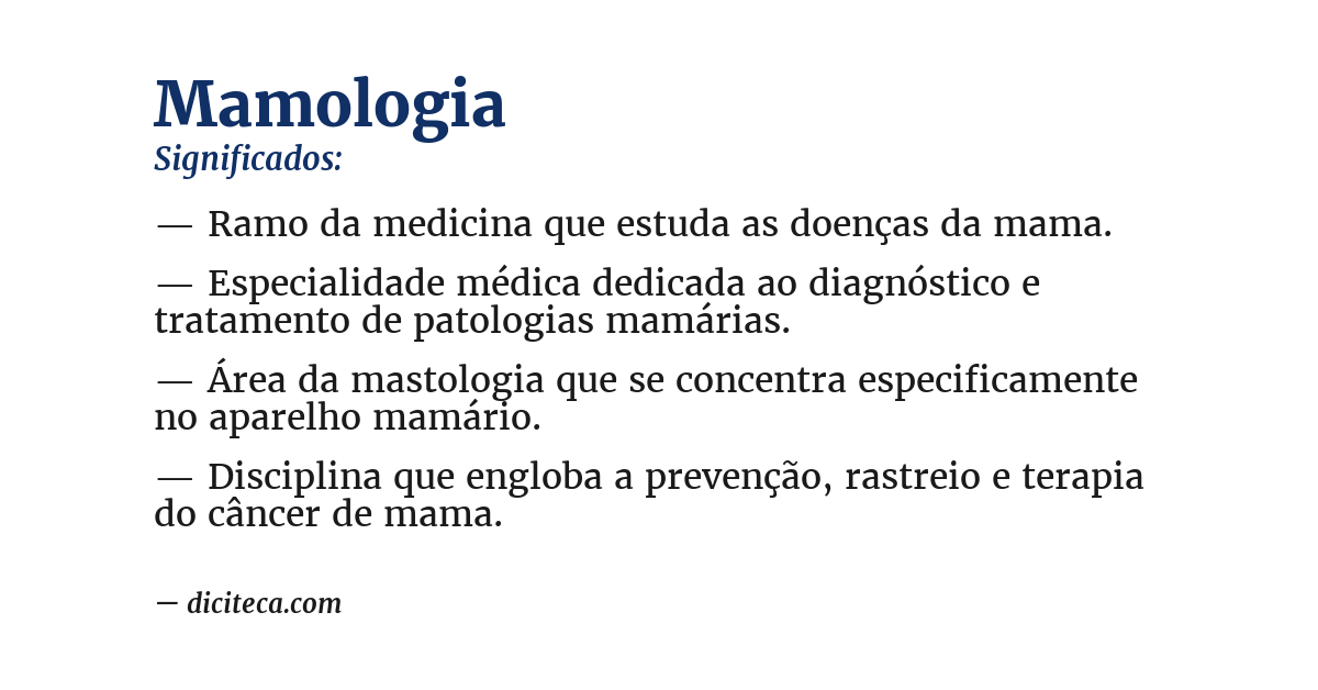 Significado de mamologia