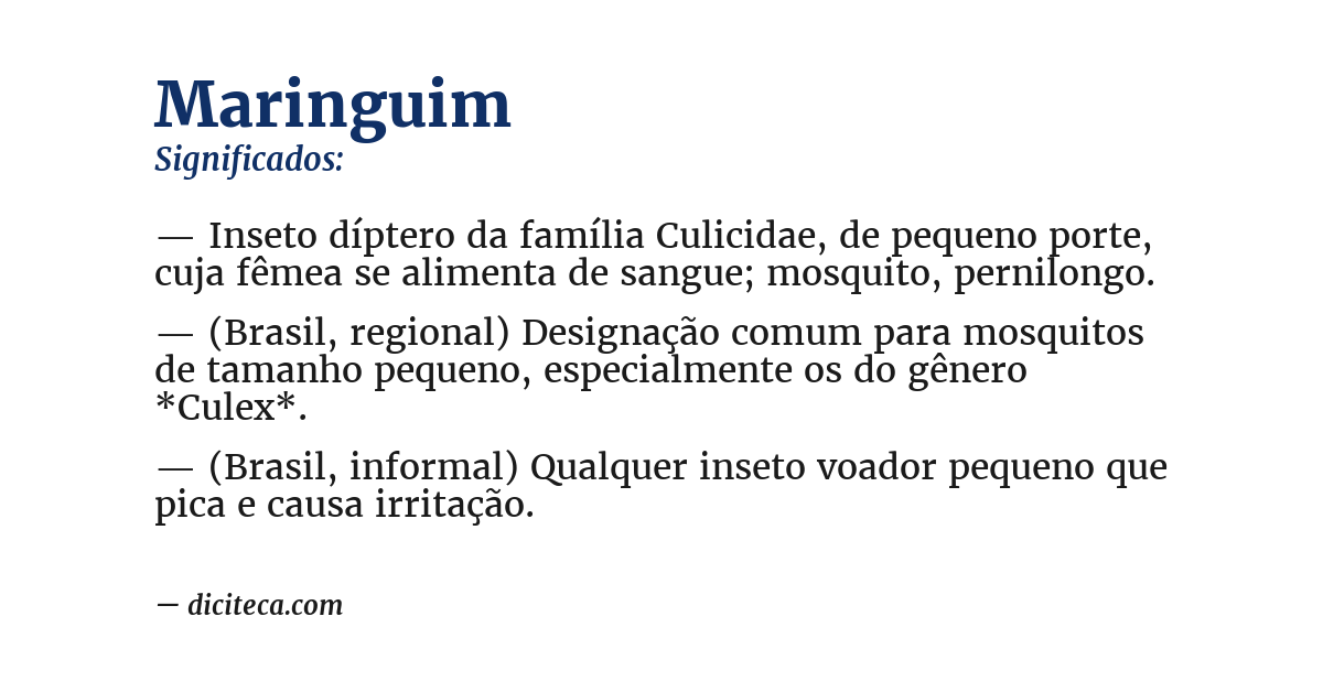 Significado de maringuim