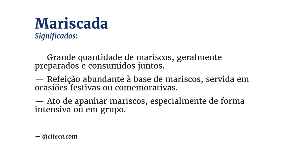 Significado de mariscada