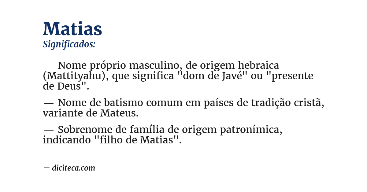Significado de matias