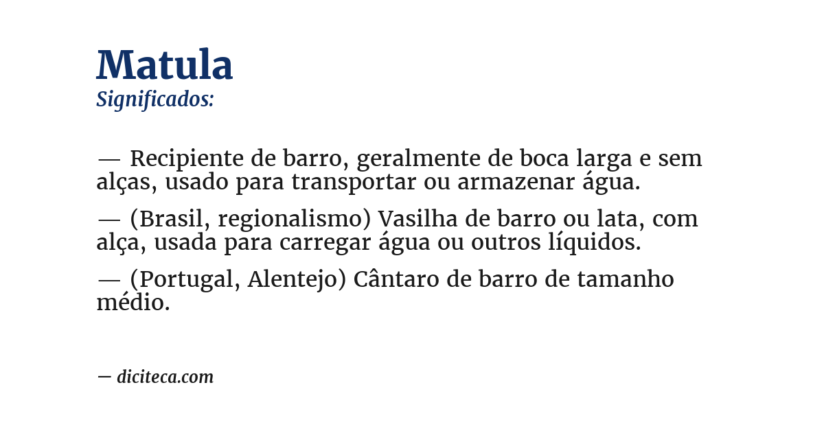 Significado de matula