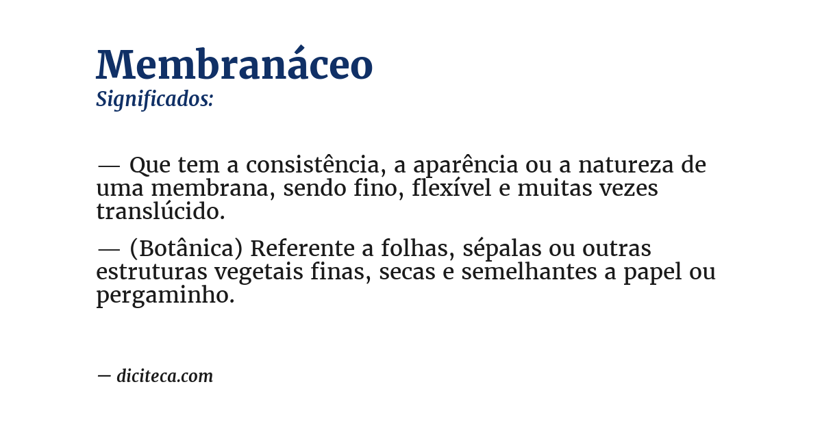 Significado de membranáceo