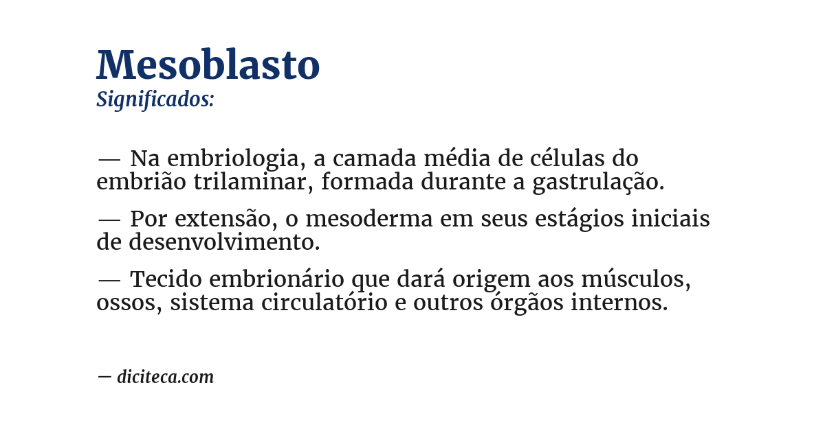 Significado de mesoblasto