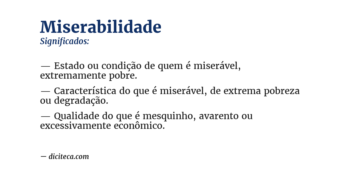 Significado de miserabilidade
