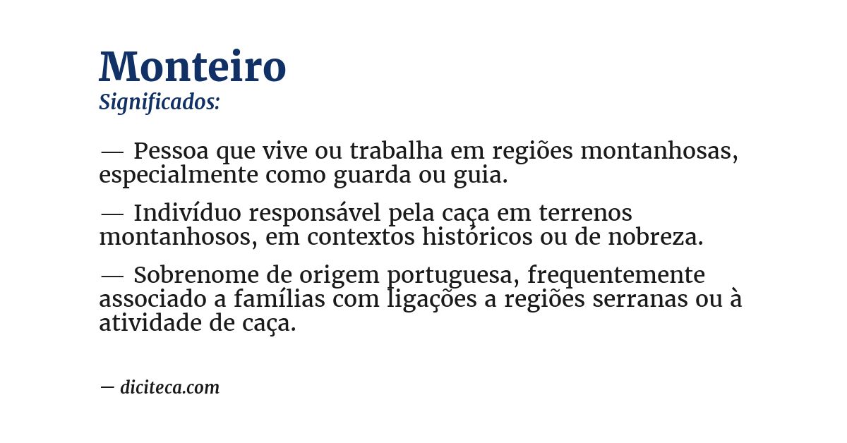 Significado de monteiro