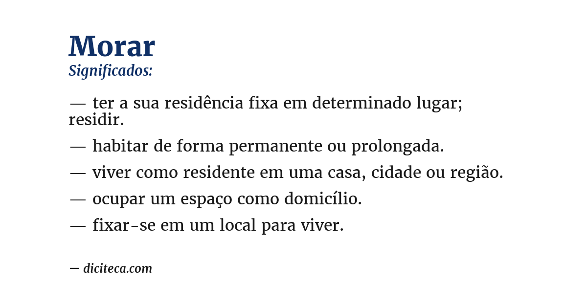 Significado de morar