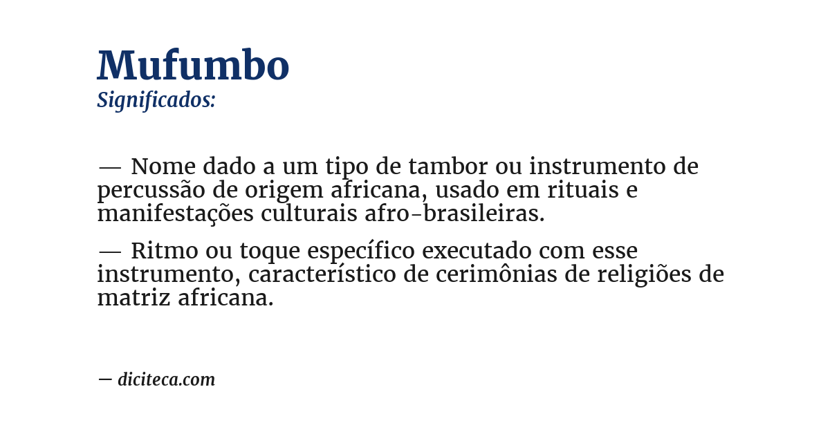 Significado de mufumbo