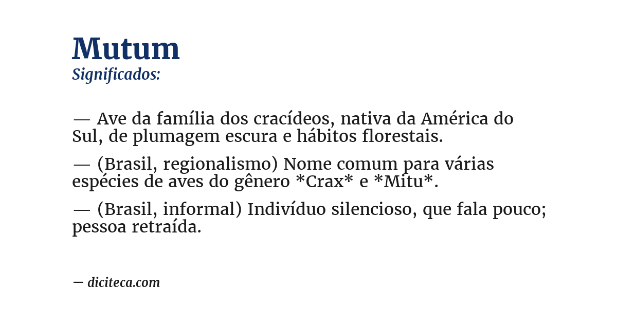 Significado de mutum