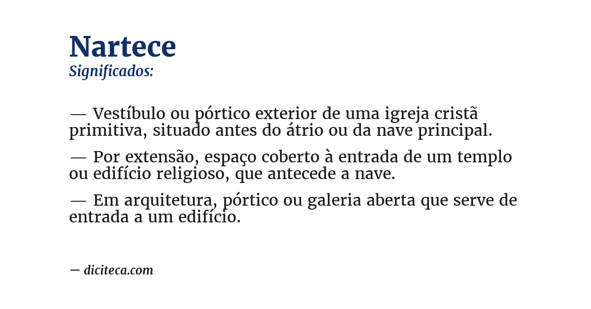 Significado de nartece
