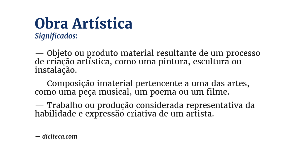 Significado de obra artística