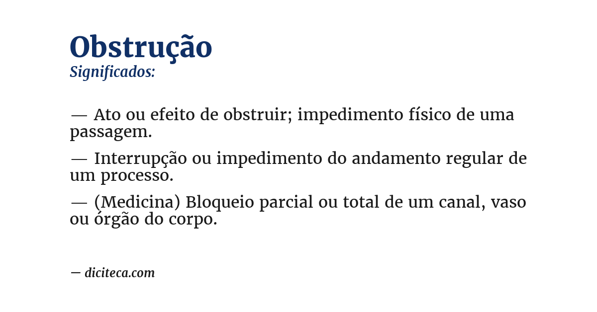Significado de obstrução