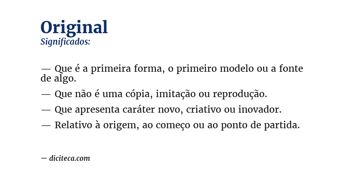 Significado de original