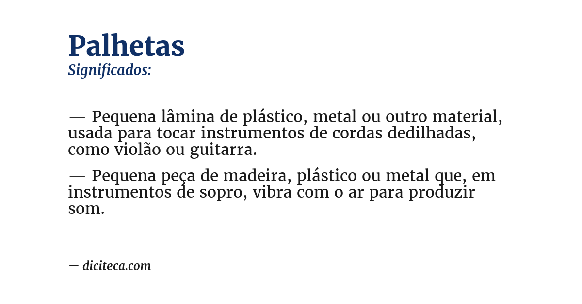 Significado de palhetas