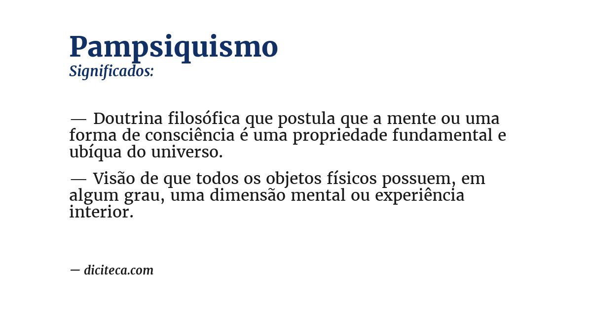 Significado de pampsiquismo