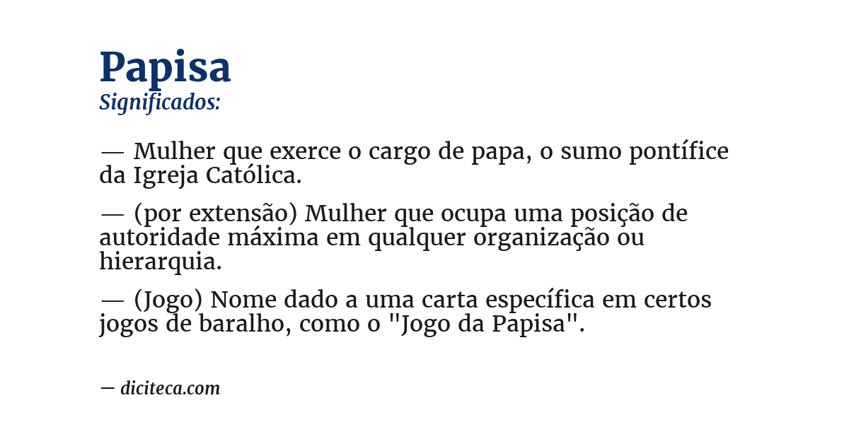 Significado de papisa