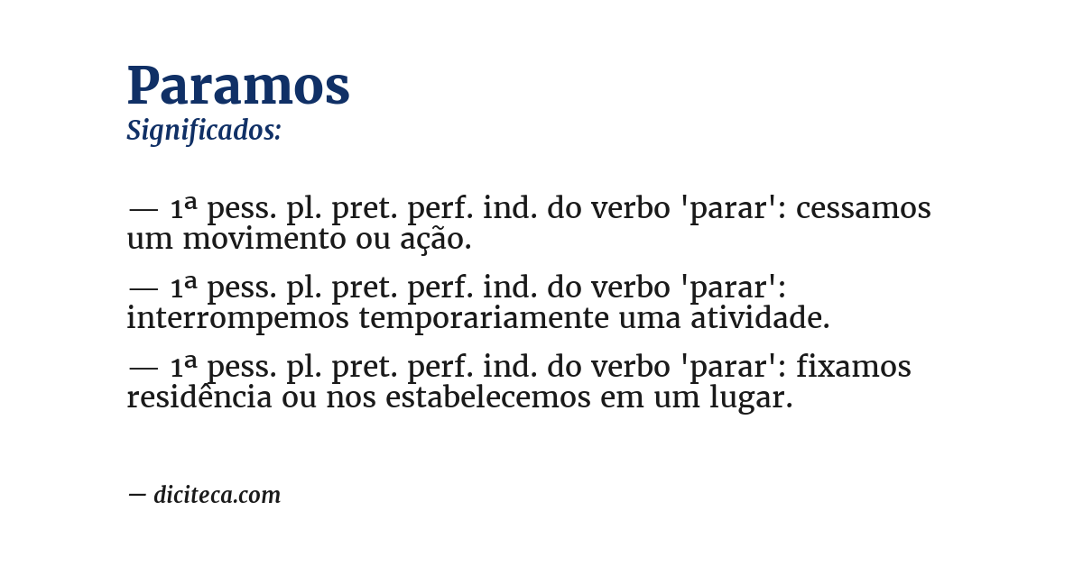 Significado de paramos
