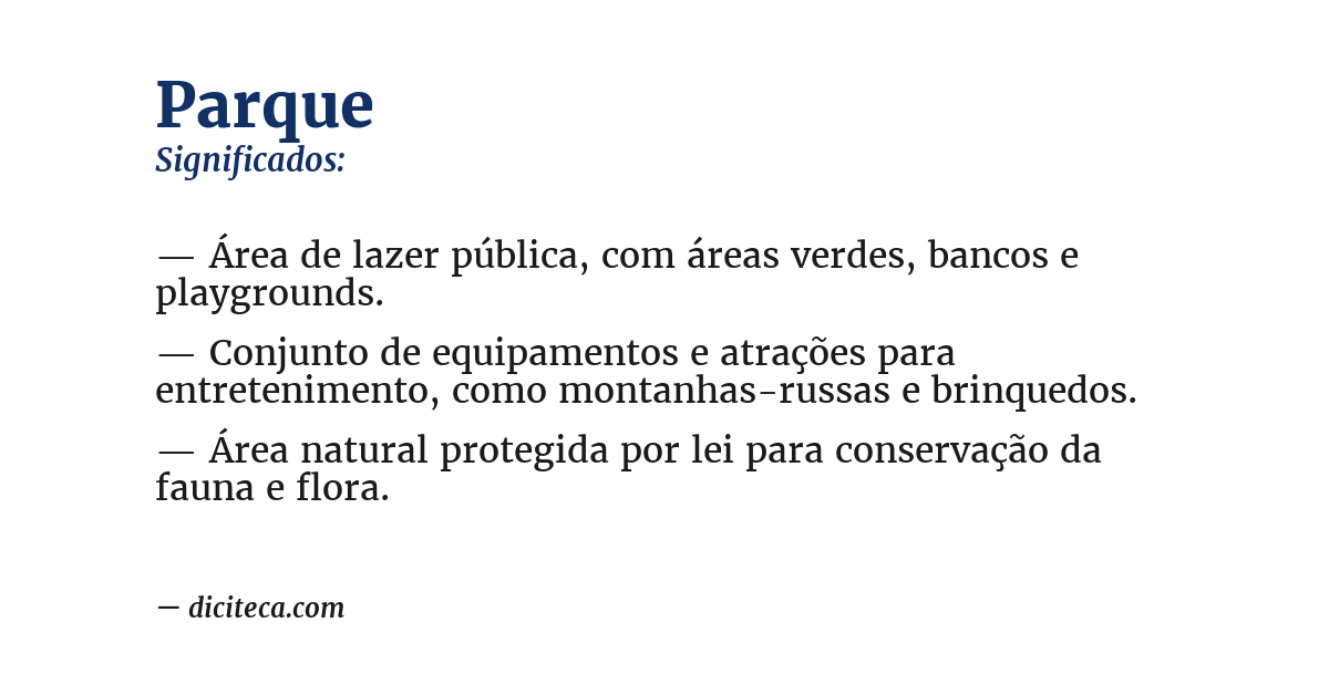 Significado de parque