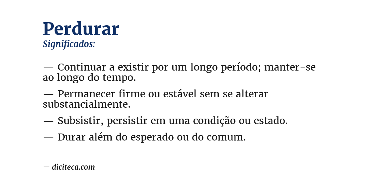 Significado de perdurar