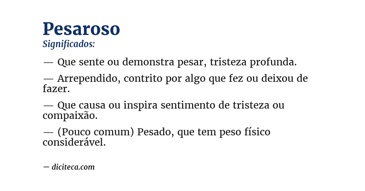 Significado de pesaroso