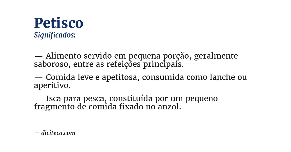 Significado de petisco