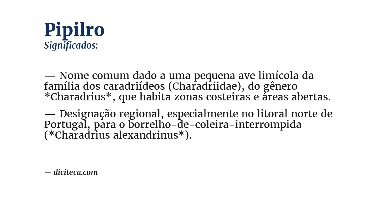 Significado de pipilro