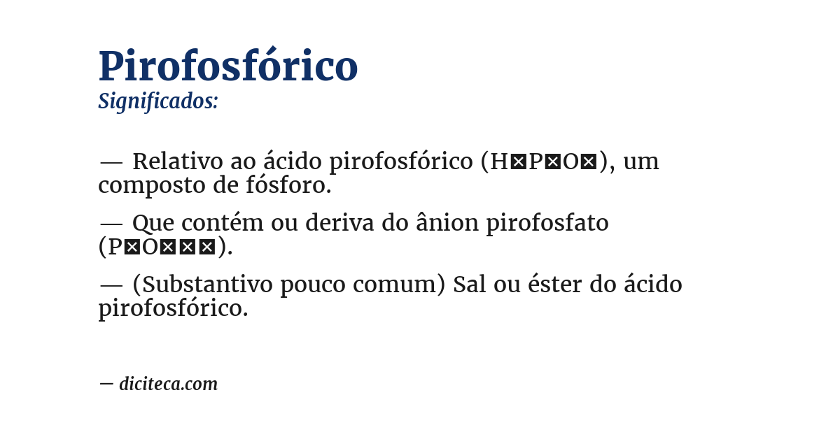 Significado de pirofosfórico