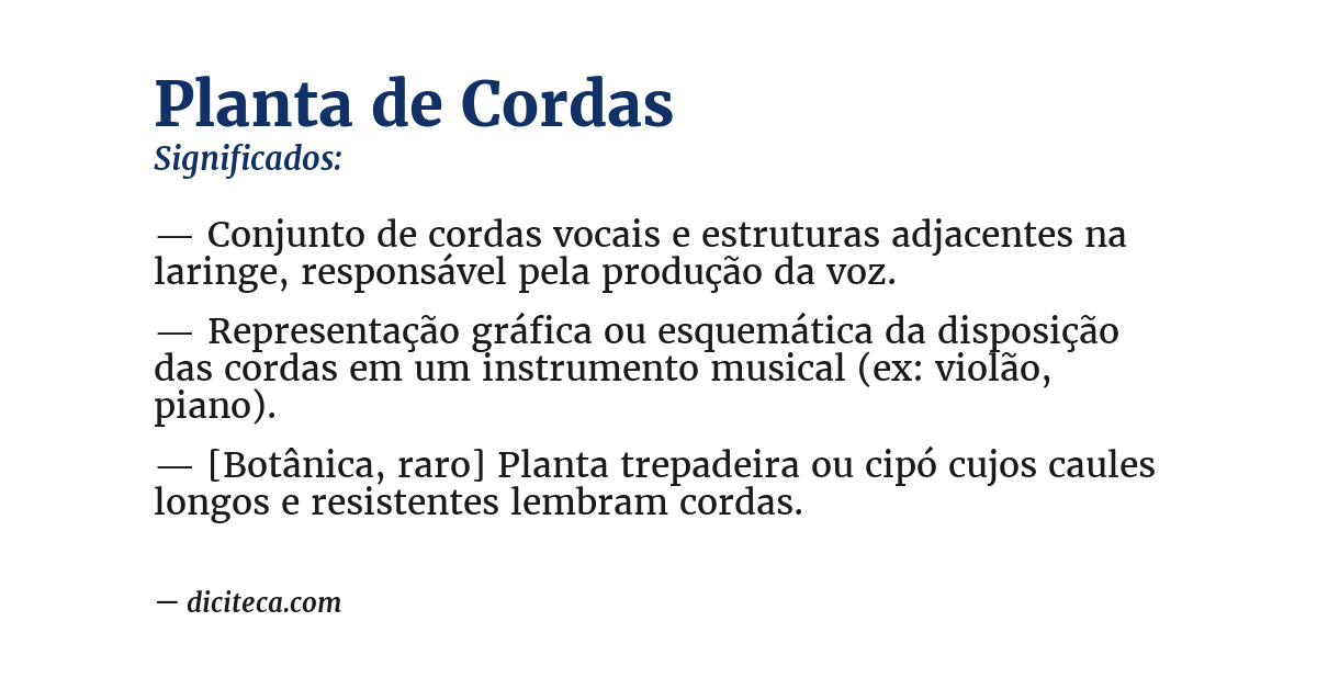 Significado de planta de cordas